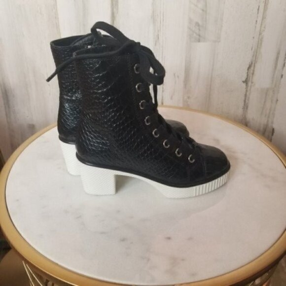 Giuseppe ZanottiNIDIR 50 DONNA WOMENS CASUAL BRAKY PRINT LACE-UP BOOT - Picture 4 of 5